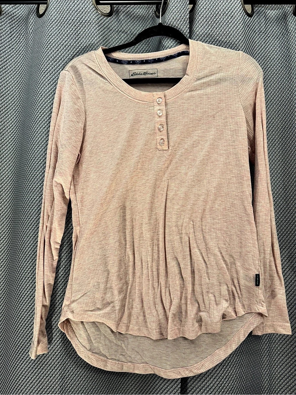 Eddie Bauer Pink Long Sleeve Henley PJ Top- S